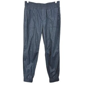 Prana Women's Jogger Pants Medium Blue Hemp Blend‎ Elastic Waist Pockets Casual